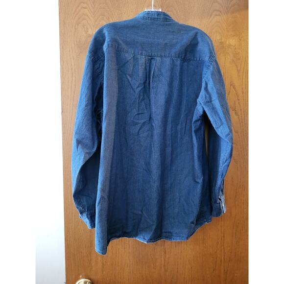 Oscar De La Renta Environment Friendly Blue Nature Button Down Vintage GUC L - Picture 2 of 5